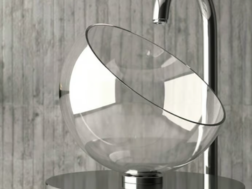 MOON - Countertop single crystal washbasin by Glass Design - view 2